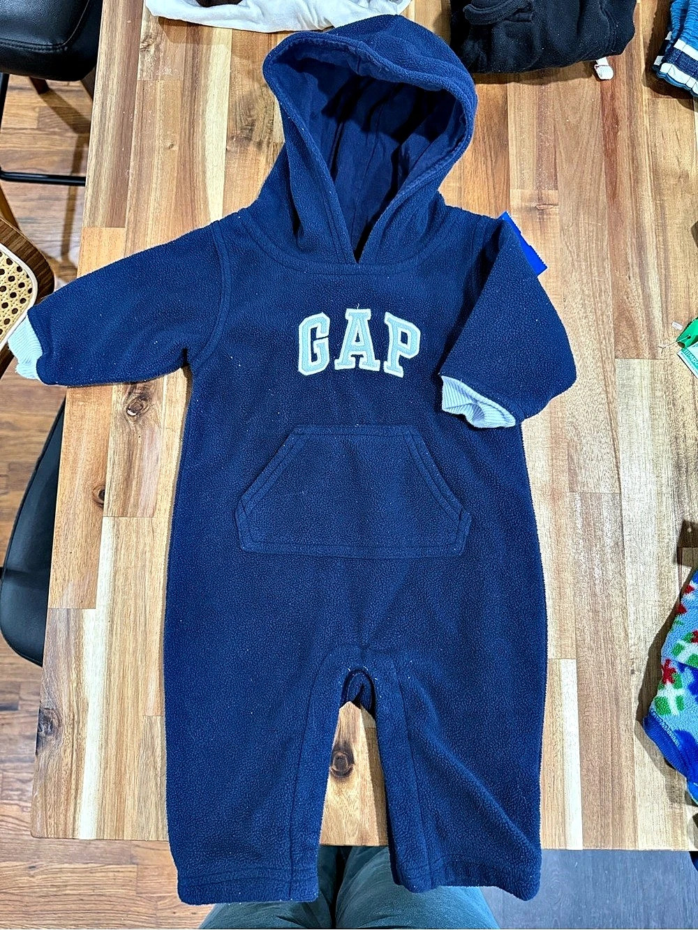 Gap Baby Hooded Romper Blue 3-6 Months Like New
